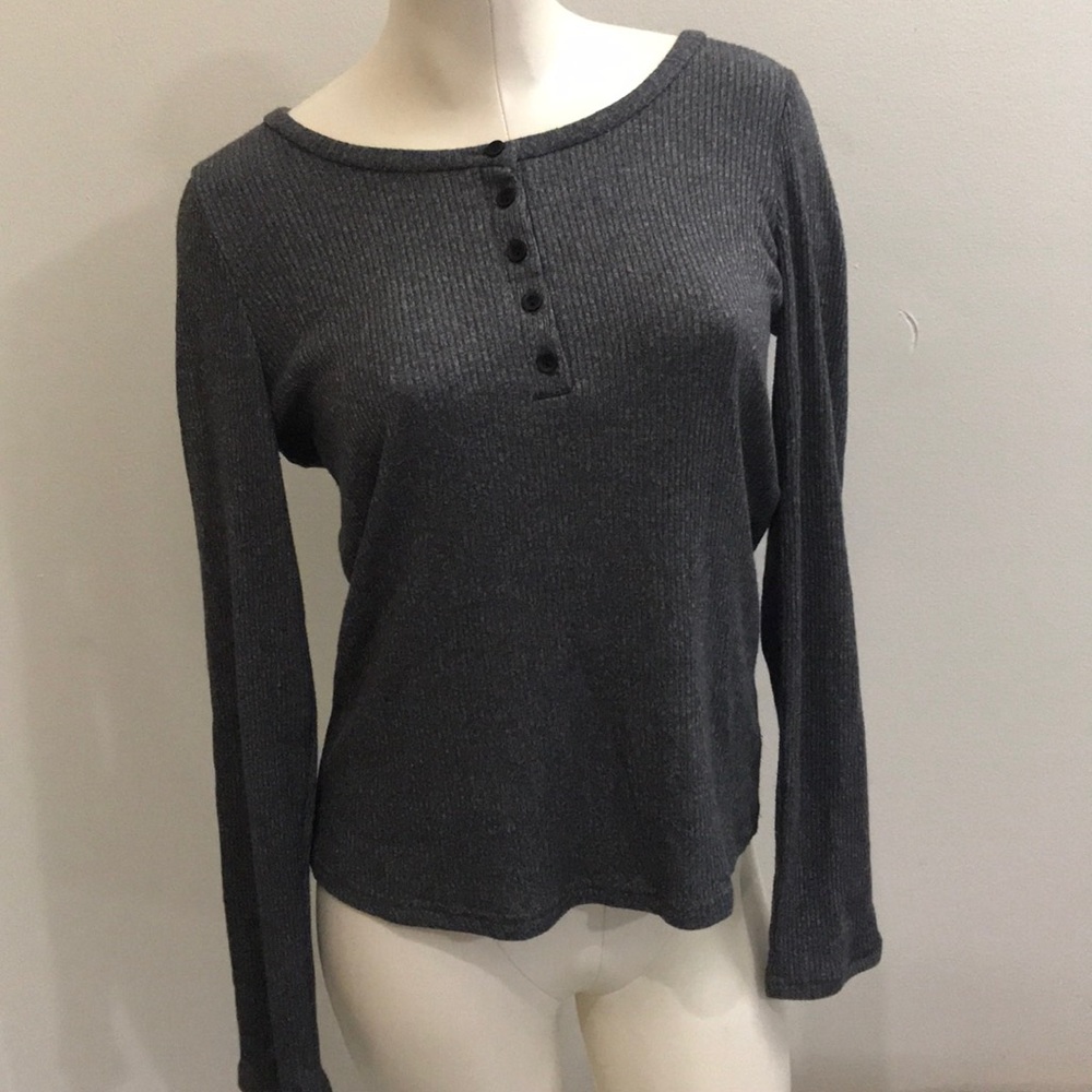Evereve Allison Joy Long Sleeve Ribbed Tee Medium